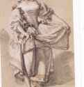 Молодая танцующая крестьянская девушка, 1765-1770 г. - Холст. Рококо. Франция.