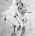 Сидящая обнажённая, 1738 г. - Холст. Рококо. Франция. Частная коллекция.