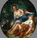 Диана с нимфой после охоты, 1745.  - Холст, масло. 117 х 92. Рококо. Франция. Сан-Франциско, Музей искусств.