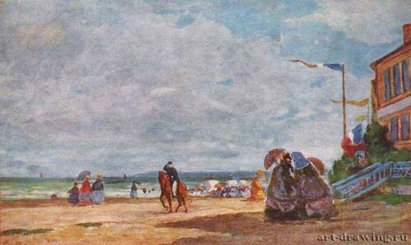 Пляж в Трувиле - 1863Холст, маслоИмпрессионизмФранцияНью-Йорк. Собрание Иттлсон