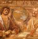Гераклит и Демокрит. 1477 - Перенесена на холст. Милан. Пинакотека Брера.