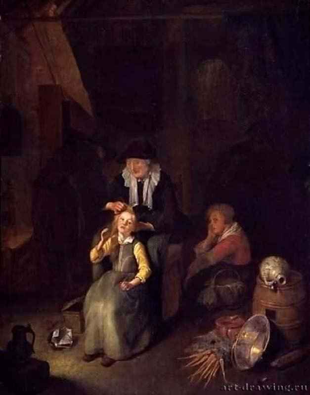 Интерьер хижины. 1657 - Масло, дерево 49 x 38 Музей Фицвильям Кембридж
