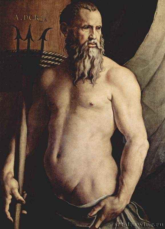 Портрет Андреа Дориа в виде Нептуна, 1540-1550 г. - Холст, масло; 115 x 53 см. Маньеризм. Италия. Милан. Пинакотека Брера.
