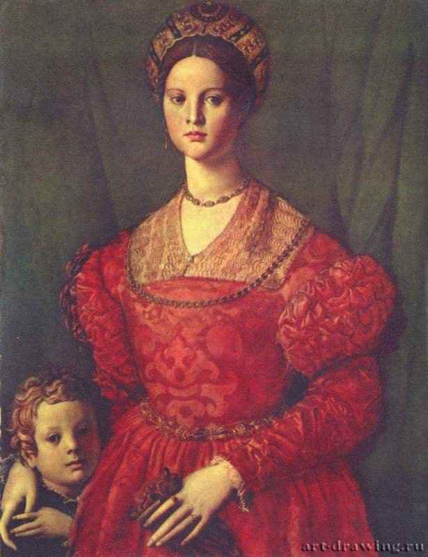 Портрет молодой женщины с сыном - 1540-1550 *98 x 75 смДерево, маслоМаньеризмИталияВашингтон. Национальная художественная галерея