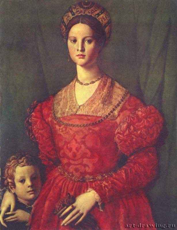 Портрет молодой женщины с сыном - 1540-1550 *98 x 75 смДерево, маслоМаньеризмИталияВашингтон. Национальная художественная галерея