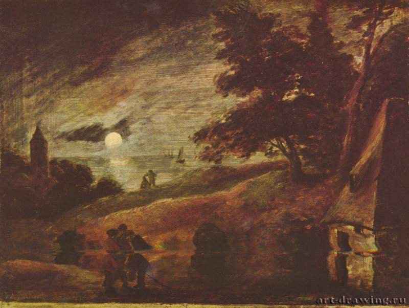 Пейзаж при лунном свете - 1635-1637 *25 x 34 смДерево, маслоБароккоНидерланды (Фландрия)Берлин. Картинная галерея