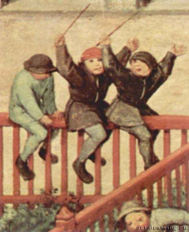 Серия так называемых лубочных картин, Детские забавы. Деталь - 1560Дерево, маслоВозрождениеНидерланды (Фландрия)Вена. Художественно-исторический музей