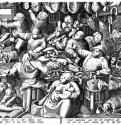 Жирная кухня. 1563 - 225 х 290 мм. Резцовая гравюра на меди. Брюссель. Королевская библиотека, Кабинет эстампов. Нидерланды. Гравер: Хейден, Питер ван дер.