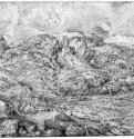 Альпийский пейзаж. 1553 - 236 х 343 мм. Перо коричневым тоном, на белой бумаге. Париж. Лувр, Кабинет рисунков. Нидерланды.