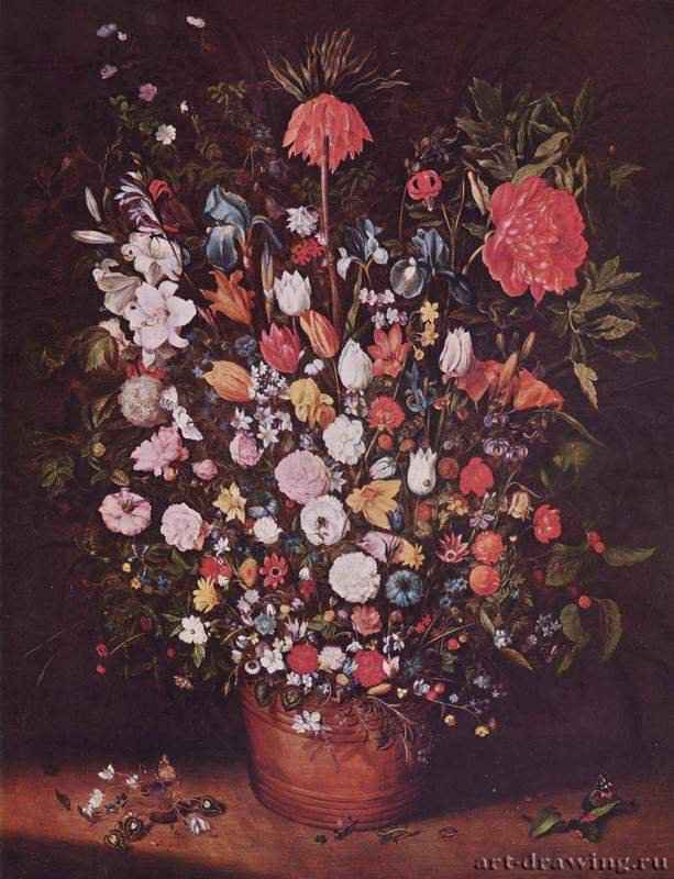 Букет цветов - Первая четверть 17 века125 x 96 смДерево, маслоБароккоНидерланды (Фландрия)Мюнхен. Старая Пинакотека