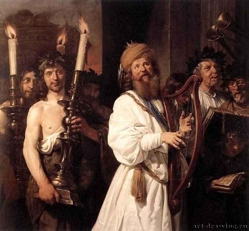 Давид, играющий на арфе. 1670 - Холст, масло 142 x 154 Частное собрание
