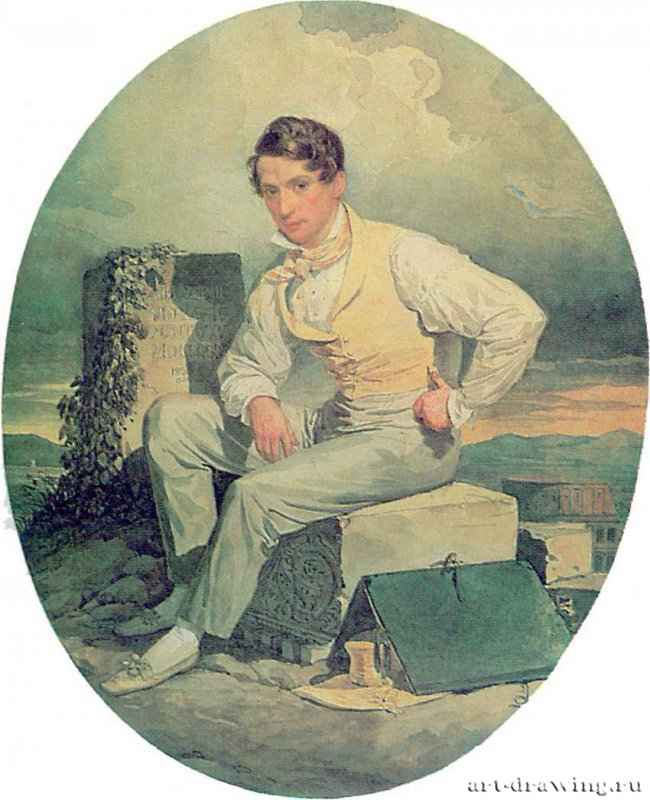 Автопортрет. 1830 - Акварель, графитный карандаш, гуашь.