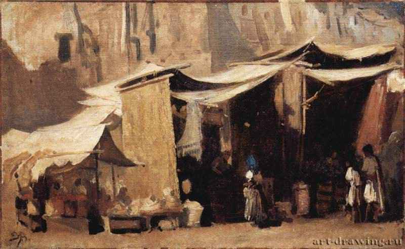 Уличная сцена в Алжире - 1850 *27,5 x 44 смХолст, маслоРомантизмШвейцарияУрдорф (Швейцария). Частное собрание
