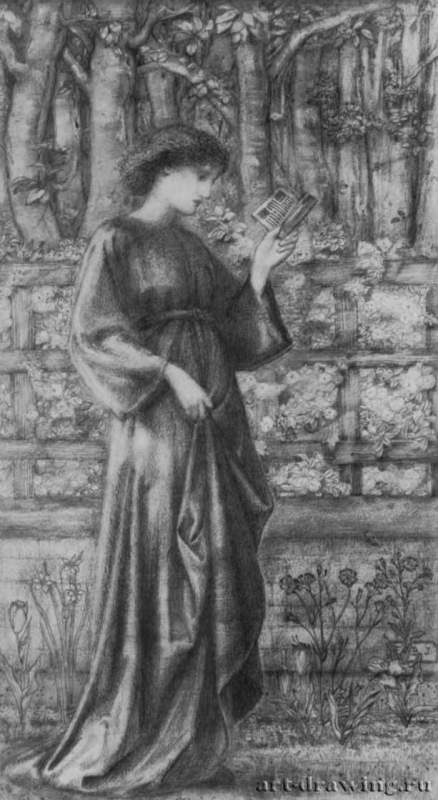 Царица Савская, 1865 - 1866 г. - Карандаш на бумаге; 354 х 199 мм. Лондон. Британский музей, Отдел гравюры и рисунка.