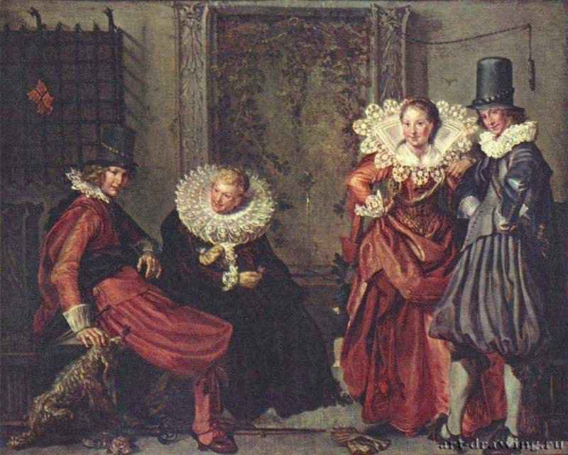 Две пары - 1615 *56 x 70 смХолстБароккоНидерланды (Голландия)Амстердам. Рейксмузеум