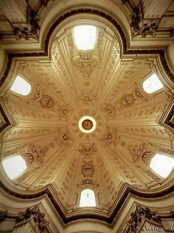 Церковь Сант Иво алла Сапиенца. Вид купола изнутри. 1647-1665 - Рим. Италия.