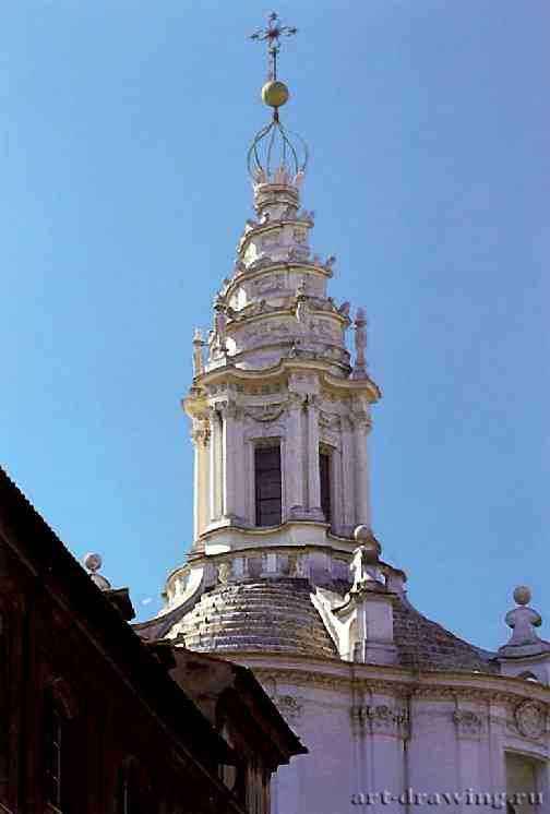 Церковь Сант Иво алла Сапиенца. Проспект фонаря. 1648-1665 - Рим. Италия.