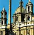 Церковь Сант Аньезе. Фасад. 1653-1657 (завершен в 1666) - Рим. Италия. Фасад завершен в 1666 году совместно с Карло Райнальди.
