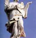 Два ангела. Деталь. 1667 - 1669 - Высота около 270 см. Мрамор. Рим. Понто дельи Анжели. Италия. Совместно с учениками.