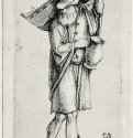 Мужчина с люлькой. 1480-1514 - 83 х 44 мм. Резцовая гравюра на меди. Лондон. Британский музей, Отдел гравюры и рисунка.