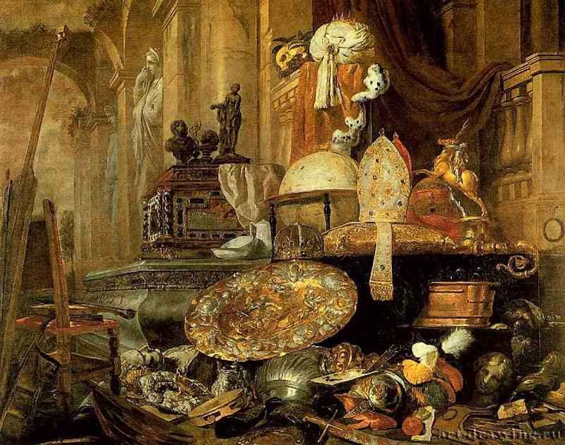 Натюрморт "ванитас". 1663 - 207 х 260 Холст, масло Лилль Музей изящных искусств Франция