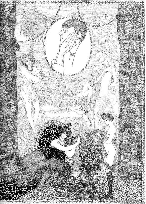 Памяти Обри Бердслея. Эскиз, 1905 г. - Бумага, тушь. Местонахождение неизвестно. Россия.