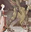 Битва св. Георгия с драконом. Фрагмент. 1456 - Холст, масло. Возрождение. Италия. Лондон. Национальная галерея.