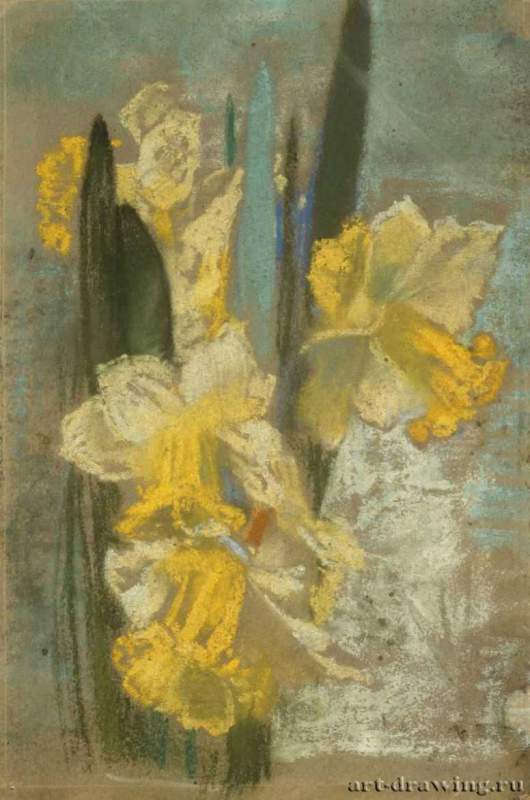 Зимние нарциссы, 1902 г. - Пастель, бумага; 23,49 x 15,24 см. Музей изящных искусств. Бостон. США.
