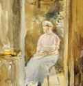 Розовый этюд: лущение горошка. 1884 г. - Акварель; 24.13 х 14,61 см. Галерея Фрир. Вашингтон. США. 