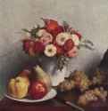 Натюрморт с цветами и фруктами. 1865 - 64 x 57 см. Холст. Реализм. Франция. Париж. Лувр.