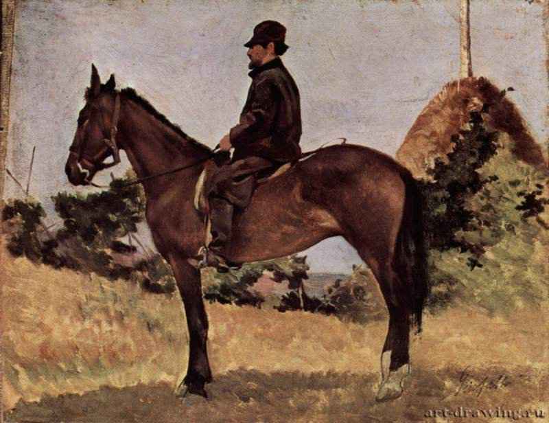 Всадники.1868-1870 - 18 x 26 смКартон, маслоРеализм, маккьяйолиИталияФлоренция. Галерея современного искусства