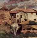 Крестьянский дом на фоне ливорнского пейзажа. 1867-1872 - 11 x 28 смДеревоРеализм, маккьяйолиИталияМилан. Собрание Юккера