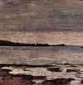 Свинцовое море. 1870-1875 - 13 x 28 смДеревоРеализм, маккьяйолиИталияГенуя. Собрание Тарагони