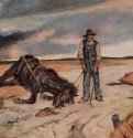 Крестьянин с упавшей лошадью. 1903 - 62 x 107 смХолст, маслоРеализм, маккьяйолиИталияГенуя. Собрание Тарагони