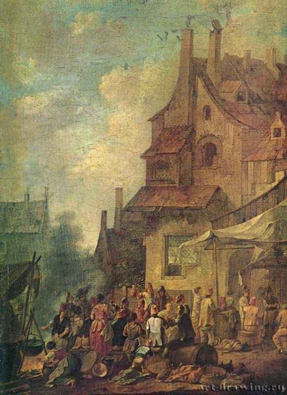 Рыночный день. Первая треть 18 века - Дерево, маслоБароккоАвстрияГамбург. Кунстхалле