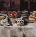 Накрытый стол, натюрморт. 1916 - 65,5 x 95,2 смХолст, маслоПостимпрессионизмАвстрияВена. Собрание Леопольд