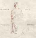 Царь Давид, играющий на арфе. Первая половина 15 века - 197 х 179 мм. Перо коричневым тоном, отмывка пурпуром, на пергаменте для письма. Лондон. Британский музей, Отдел гравюры и рисунка.