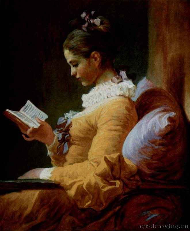 Читающая женщина. 1773-1776 - 82 x 65 см. Холст, масло. Рококо. Франция. Вашингтон. Национальная картинная галерея.