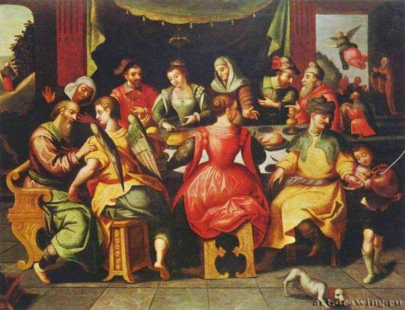 История Товии. 1600 - Холст, масло. Маньеризм. Нидерланды (Фландрия). Безансон. Музей изящных искусств.