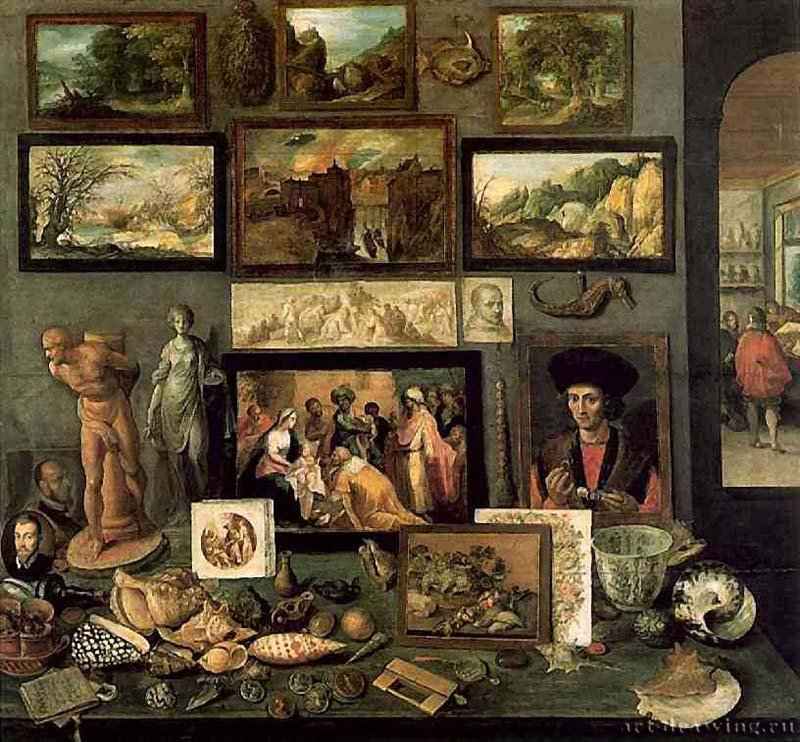 Кунсткамера (собрание произведений искусства). 1636 - 74 х 78 Дерево, масло Вена Художественно-исторический музей Австрия