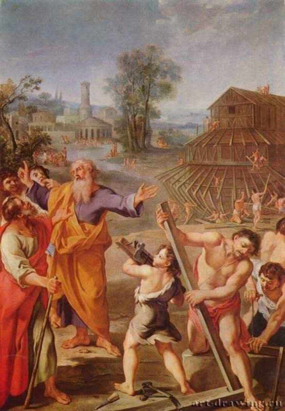 Строительство Ноева ковчега. 1675 - 158,5 x 109 см. Холст. Барокко. Франция. Будапешт. Венгерский музей изобразите