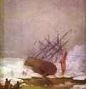 Остов корабля в полярном море. 1798 - 31,4 x 23,6 см. Холст, масло. Романтизм. Германия. Гамбург. Кунстхалле. Приписывается Фридриху.