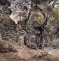 Парк виллы Киджи в Аричча. 1824 г. - Акварель, карандаш; 38,8 x 53,5 см. Карлсруэ. Государственное собрание. Германия.