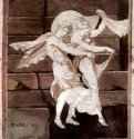 Афродита ведёт Париса к Менелаю. 1766-1770 - 21,8 x 17,8 смКартон, тушь, акварельРомантизмШвейцария и ВеликобританияОукленд. Городская художественная галерея