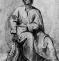 Сидящий юноша. 1621 - 389 х 268 мм. Сангина на белой бумаге. Рим. Национальный кабинет гравюр. Италия.
