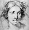 Голова девушки в лавровом венке. 1630-1636 - 253 х 179 мм. Сангина на белой бумаге. Флоренция. Уффици, Кабинет рисунков и гравюр. Италия.