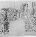 Готфрид Бульонский в церкви Гроба Господня в Иерусалиме. 1827 - 1828 - 425 х 525 мм. Перо, отмывка коричневым тоном по рисунку карандашом, на бумаге, разметка на квадраты. Франкфурт-на-Майне. Художественный институт Штеделя, Гравюрный кабинет.