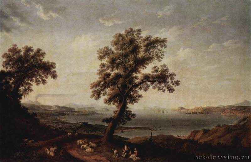 Вид на Неаполитанский залив. 1785 - 144,5 x 228,7 смХолст, маслоКлассицизмГерманияСанкт-Петербург. Государственный Эрмитаж