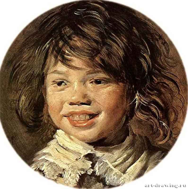 Смеющийся ребенок. 1620-1625 - Дерево, масло Диаметр 29,5 Маурицхёйз Гаага