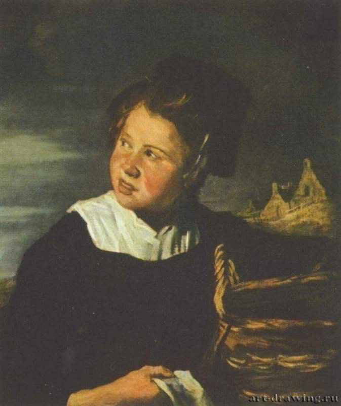 Девушка-рыбачка. 1633-1635 * - 65,5 x 55,5 смХолстБароккоНидерланды (Голландия)Кёльн. Музей Вальрафа-Рихартца